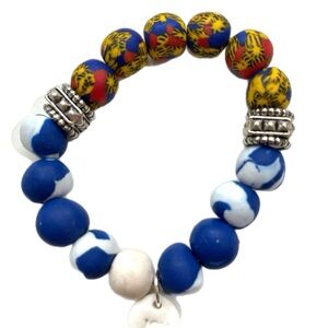 BRAND NEW ✨ Ghana glass beads and hand-rolled clay statement bracelet.